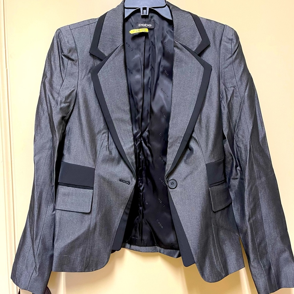 Bebe Metallic Gray Blazer